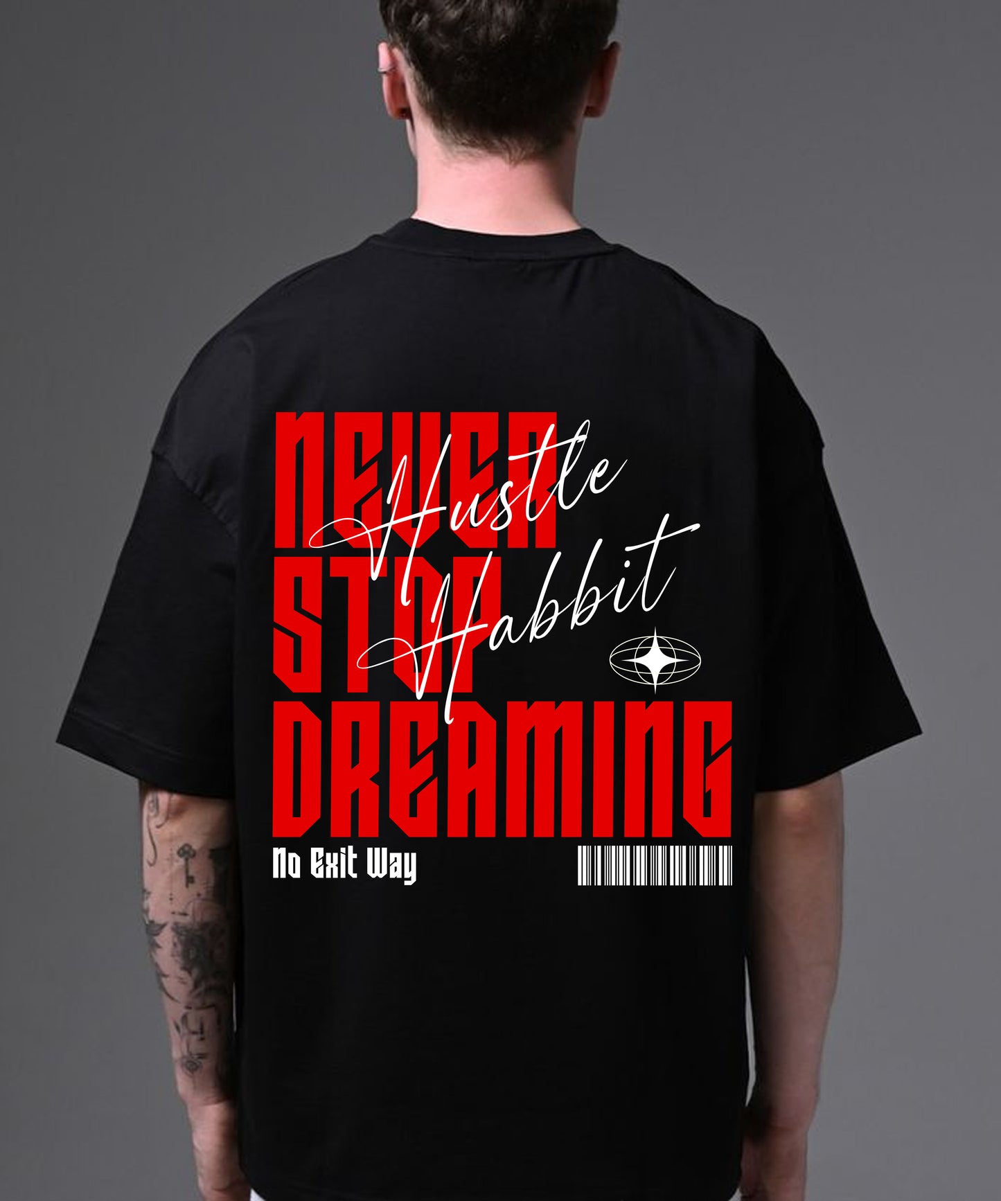 Oversized Cotton Never Stop Dreaming Round Neck T-Shirt